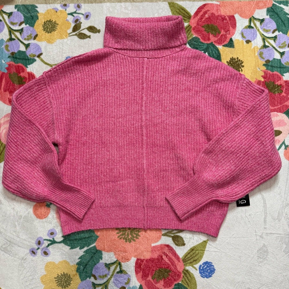 Timing Fuchsia Turtleneck Knit Sweater
